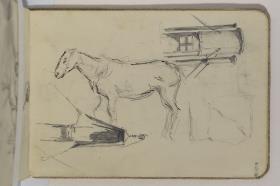 Estudio de caballo y chimenea