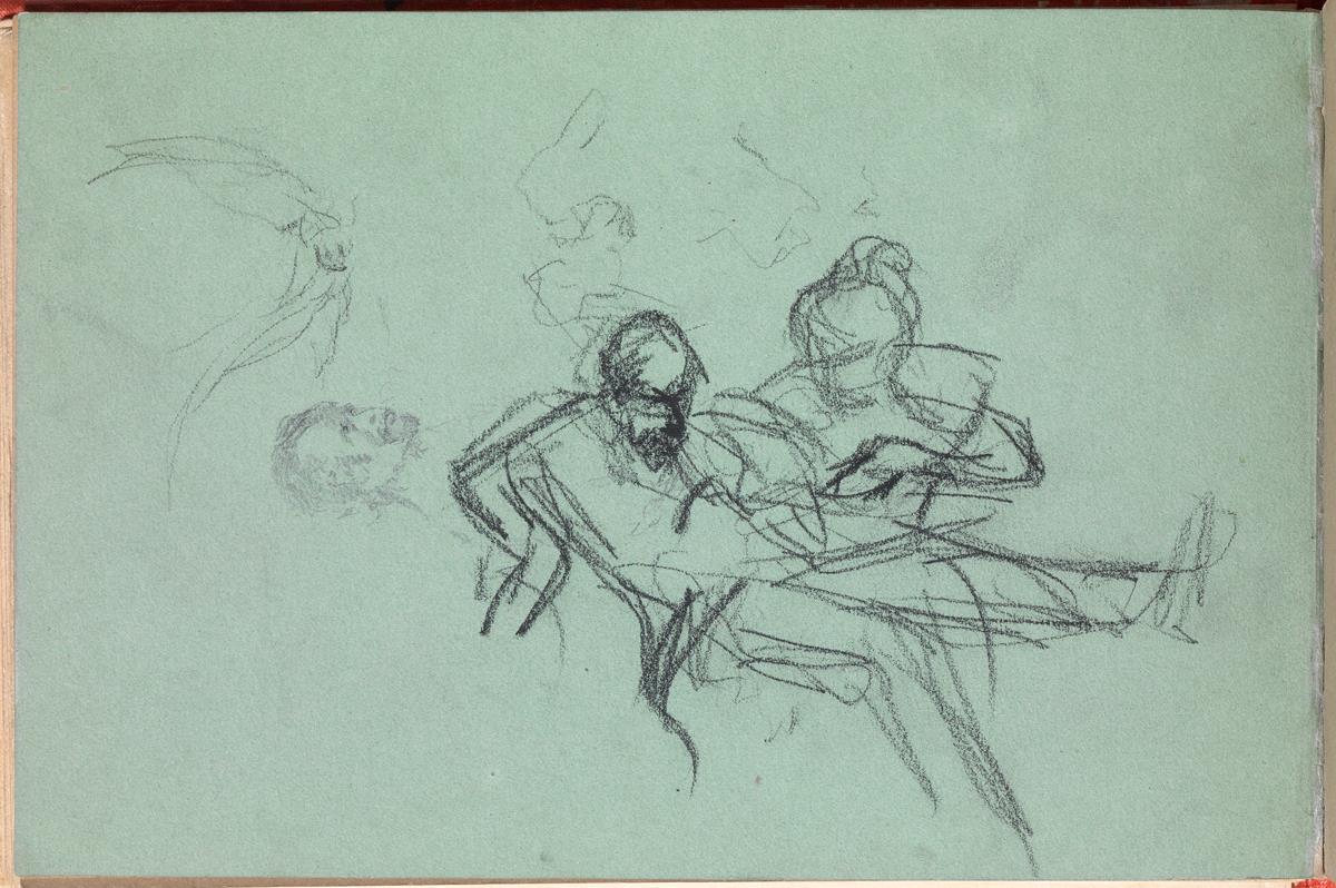 Man Reclining and Woman, and Other Sketches