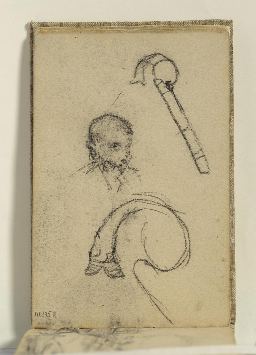 Bust de nen i estudis de bastó