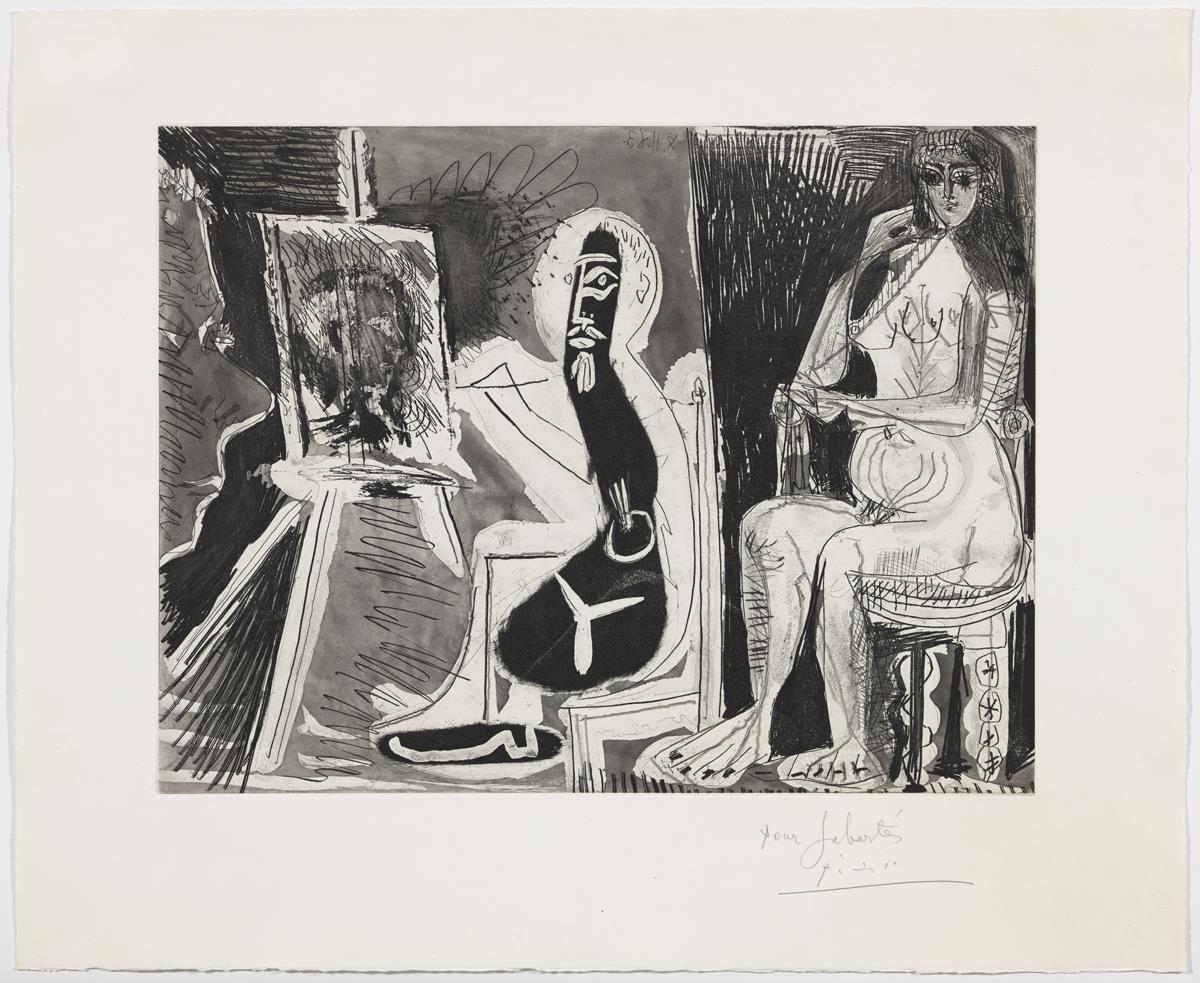 Painter with the Portrait of a Young Boy, in His Studio