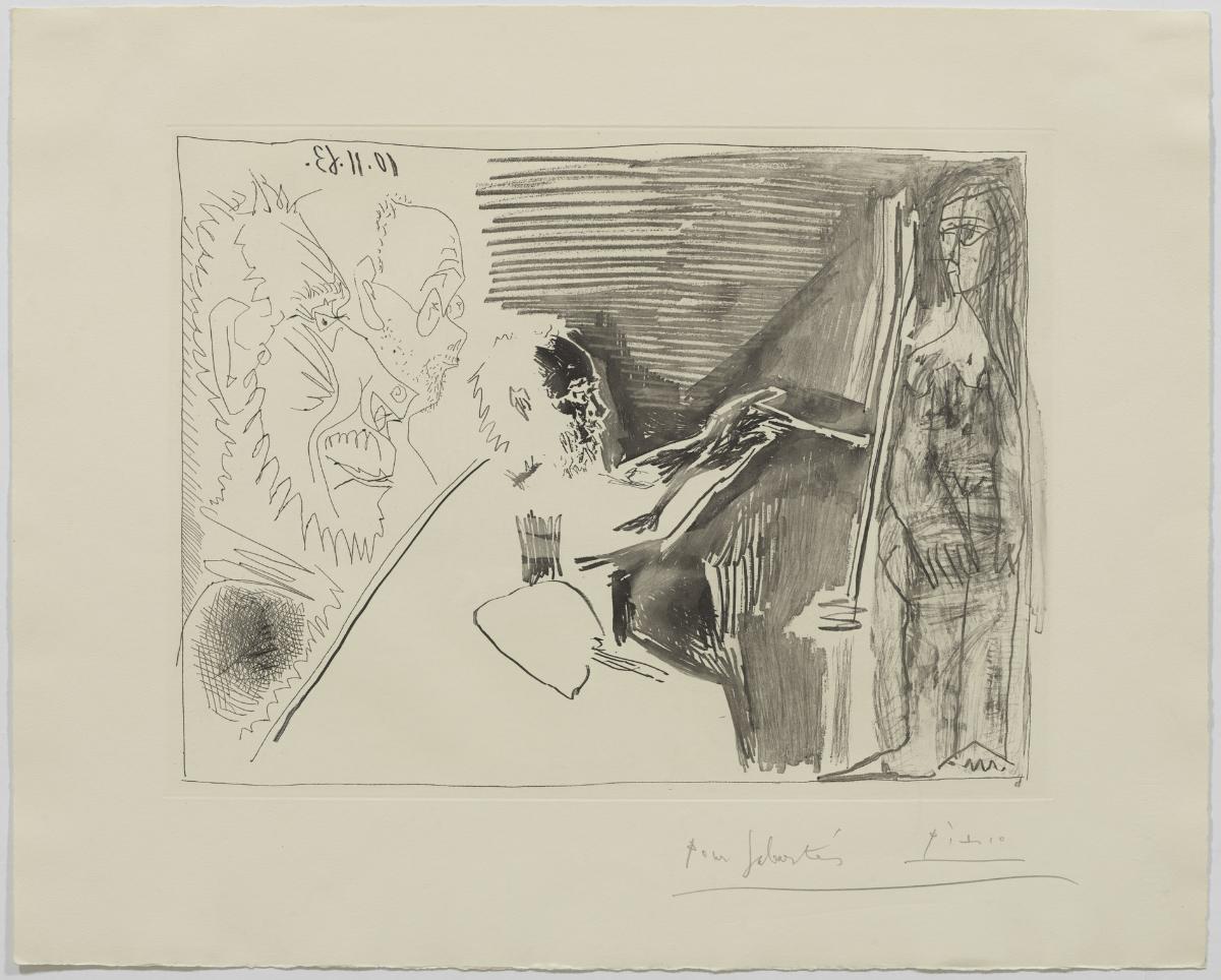 Painter and Standing Model, with Two Spectators