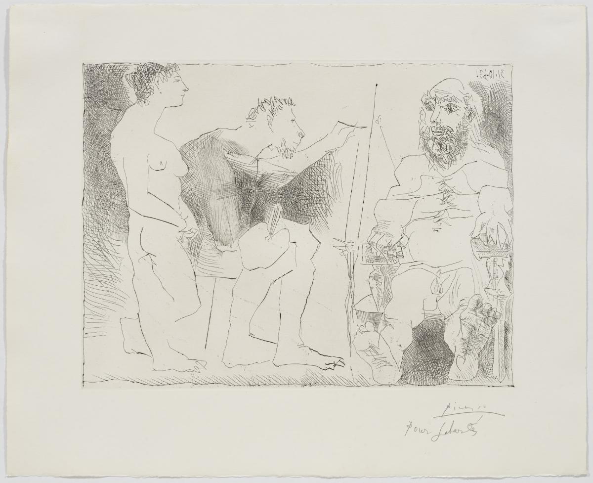 Painter with a Bearded Model and a Woman Spectator