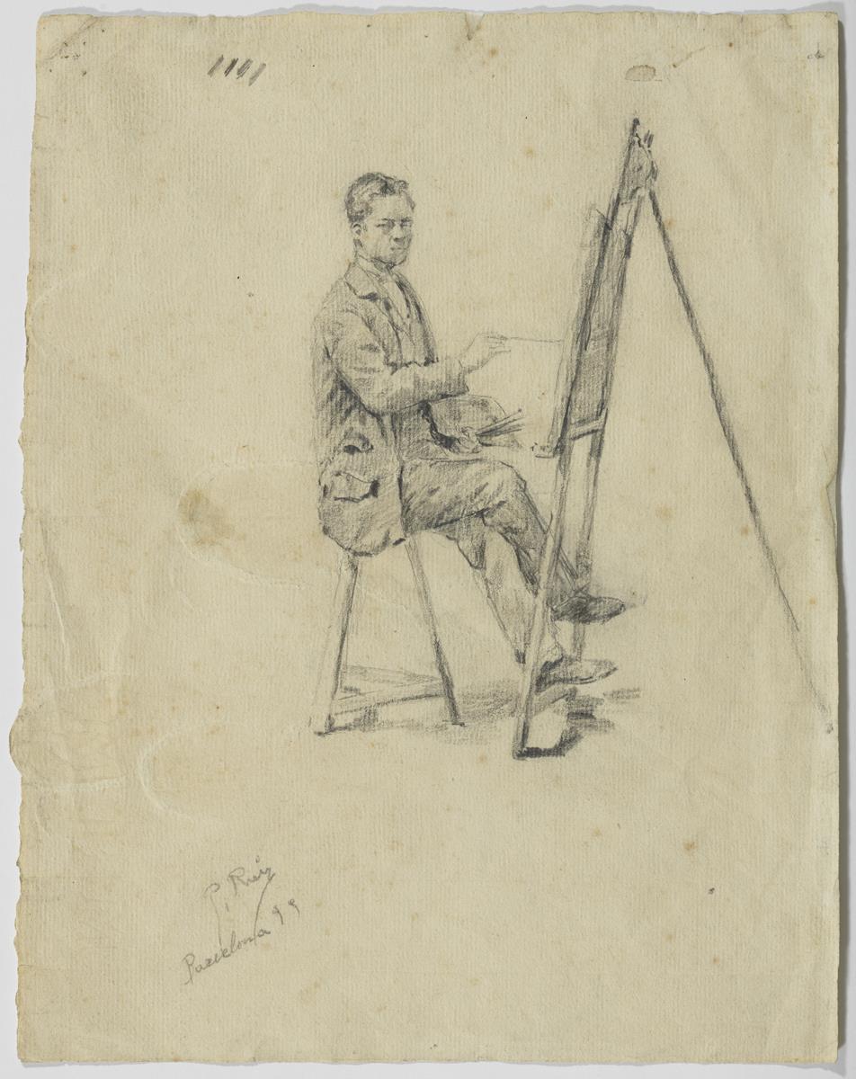 Manuel Pallarès, pintant