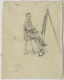 Manuel Pallarès, pintant