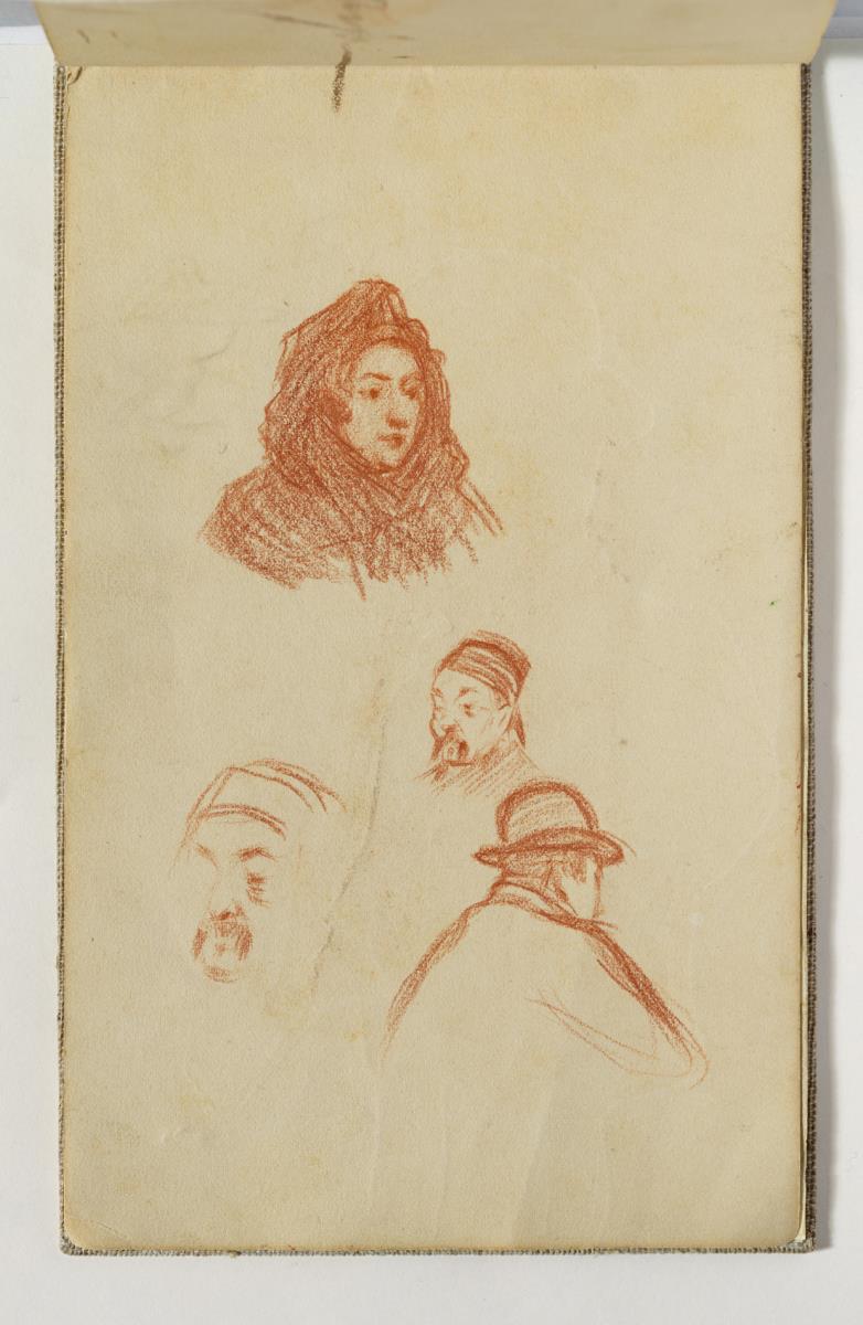 Bust de dona i estudi d'homes