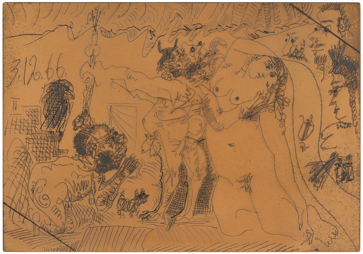 At the Theatre: The Cuckold Brandishing "Zeus's Thunderbolt", with the God's Eagle, etc.