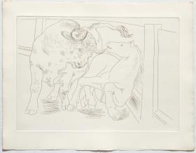Bull and Horse in the Arena