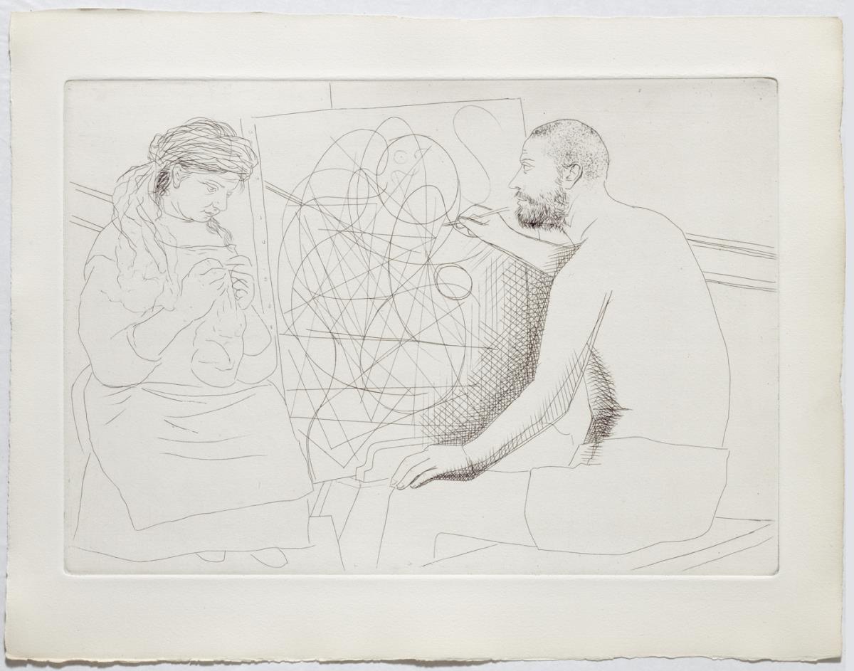 Painter and Model Knitting