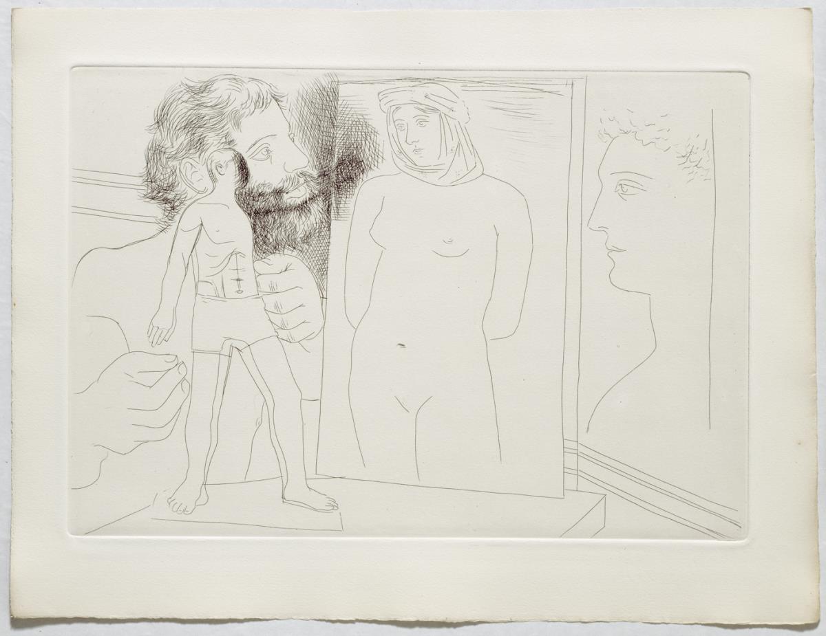 Sculptor with Sculpture and Other Works