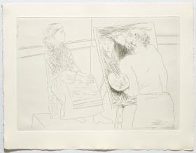 Bald Painter before His Easel