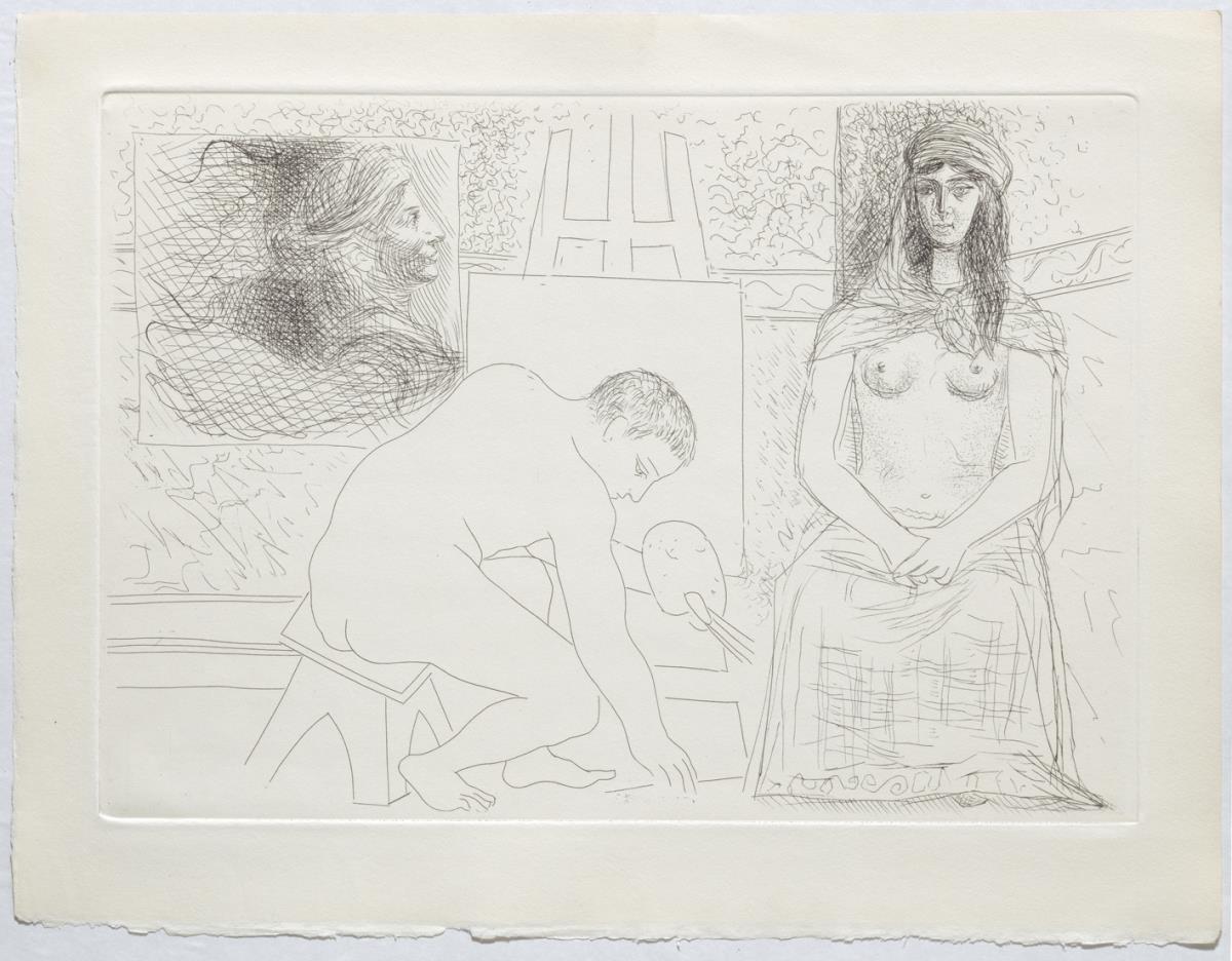 Painter Picking up His Brush, with a Model in a Turban