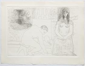 Painter Picking up His Brush, with a Model in a Turban