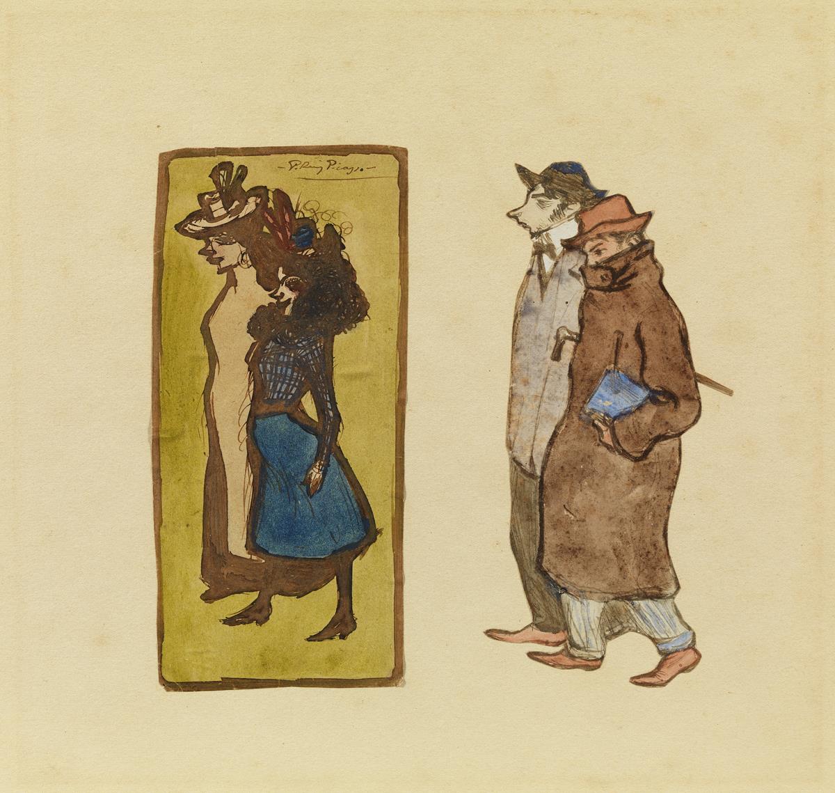 Carles Casagemas y Picasso persiguiendo a dos muchachas