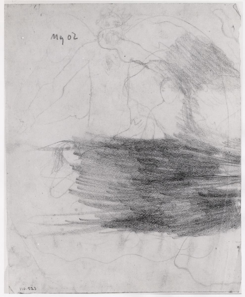 Transparencia del croquis alegórico del anverso
