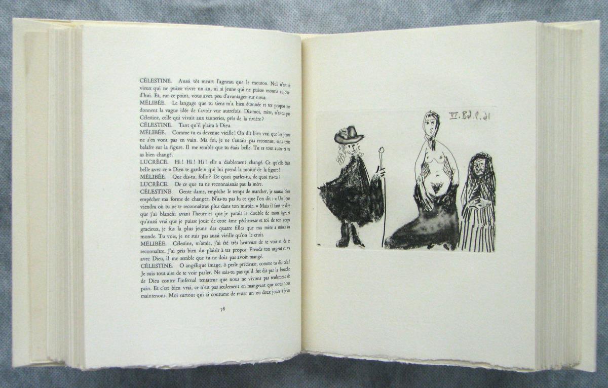 Prostituta joven, la Celestina y caballero