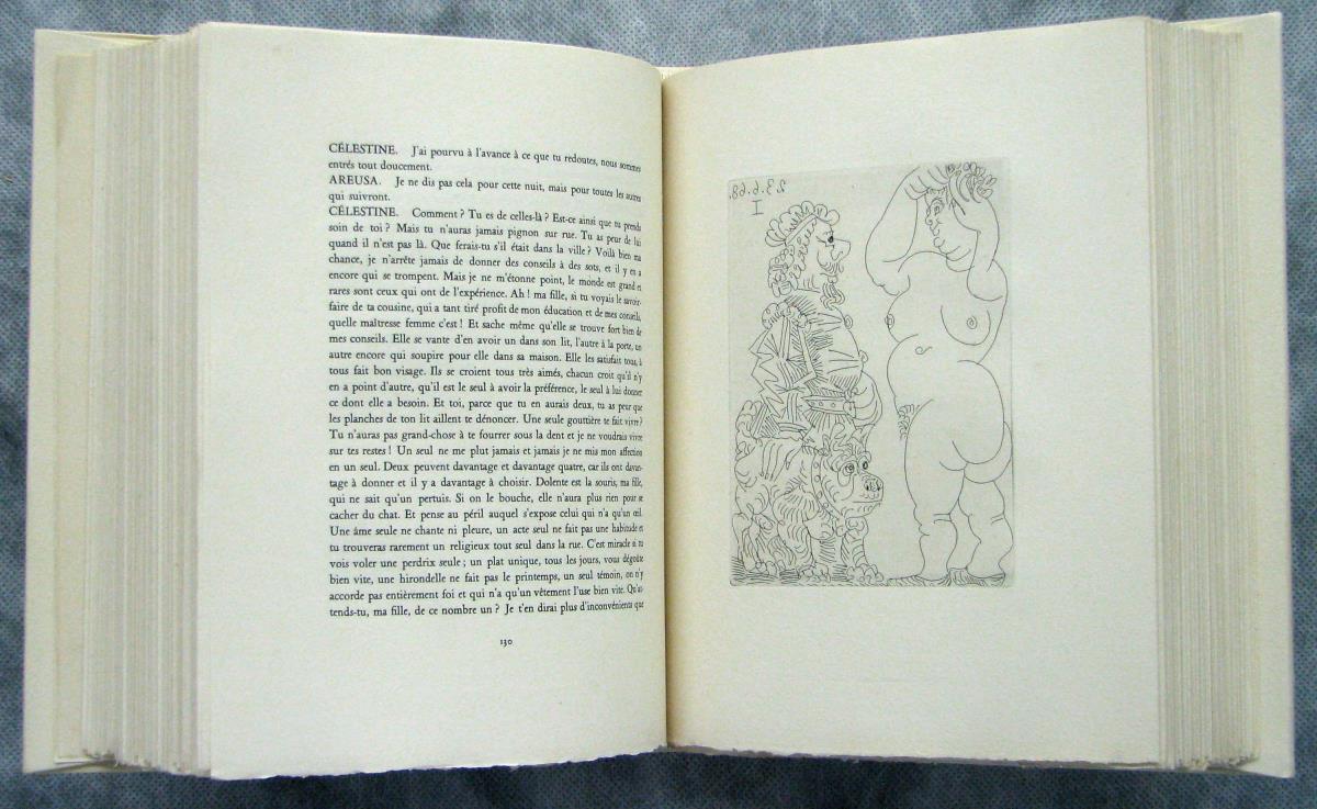 Fat Prostitute and a Fat Man with a Hat in the Rembrandt Style and French Bulldog