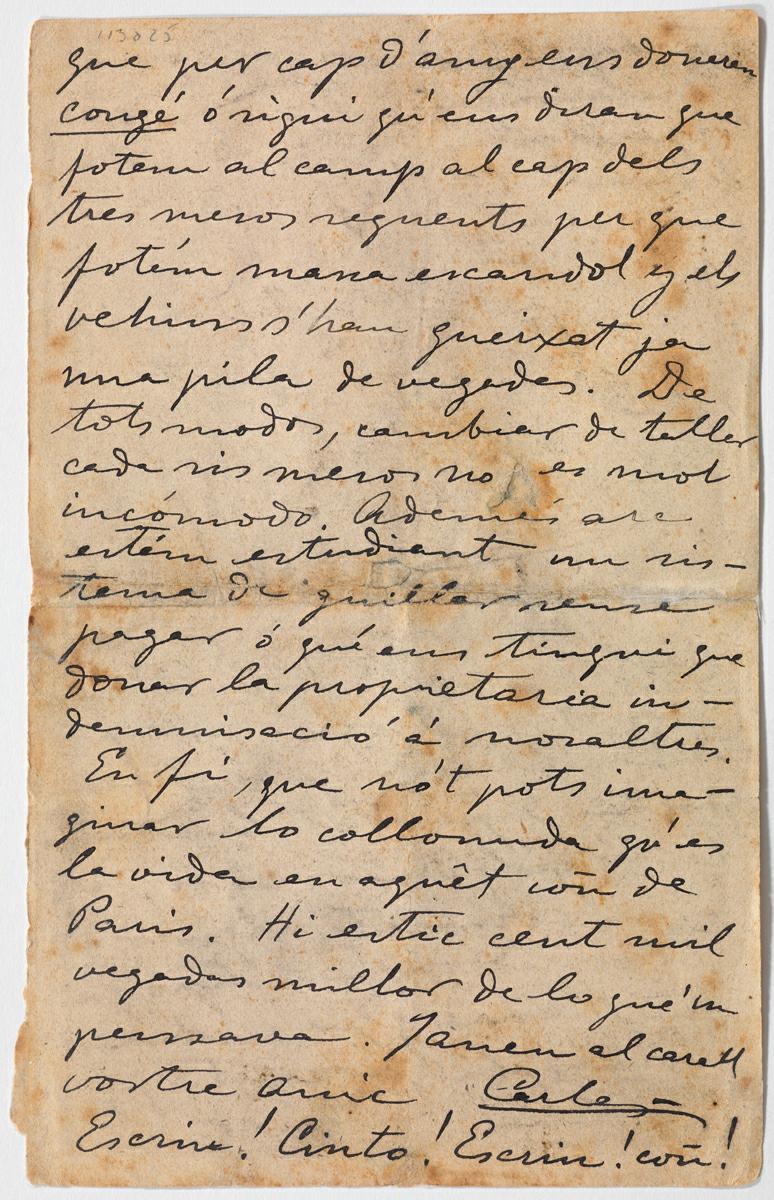 Anotaciones manuscritas (carta)