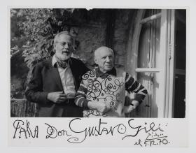 Gustau Gili y Pablo Picasso en Notre-Dame-de-Vie