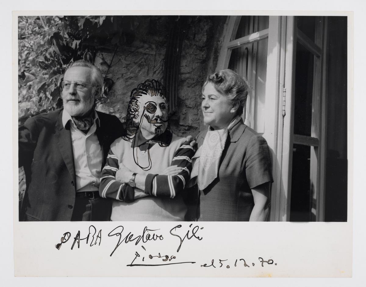 Gustau Gili, Pablo Picasso and Anna Maria Torra at Notre-Dame-de-Vie