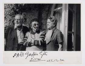 Gustau Gili, Pablo Picasso and Anna Maria Torra at Notre-Dame-de-Vie