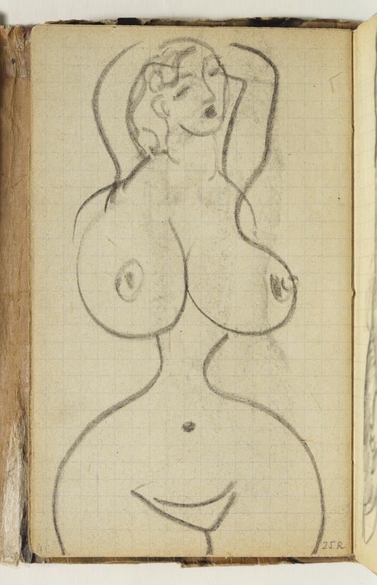 Caricatura de mujer desnuda