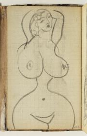 Caricatura de mujer desnuda