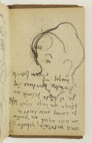 Cabeza de hombre y anotaciones manuscritas