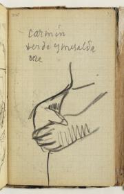 Estudio de mujer y anotaciones manuscritas