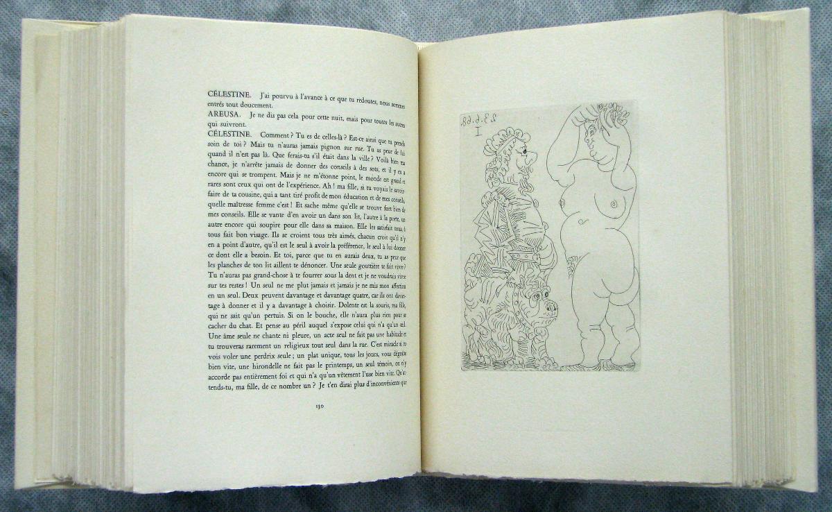 Fat Prostitute and a Fat Man with a Hat in the Rembrandt Style and French Bulldog