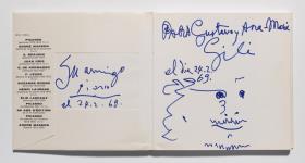 Boceto de mosquetero y dedicatoria