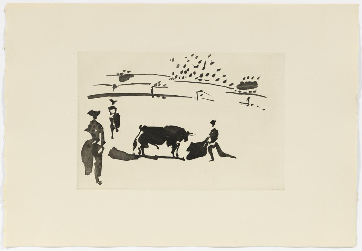 "Citando al toro con la capa"