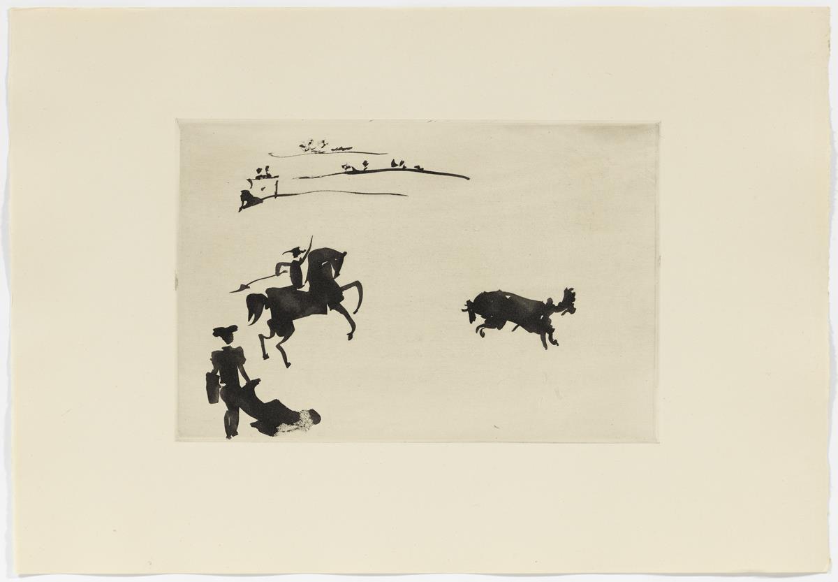 "Citando al toro con el rejón"