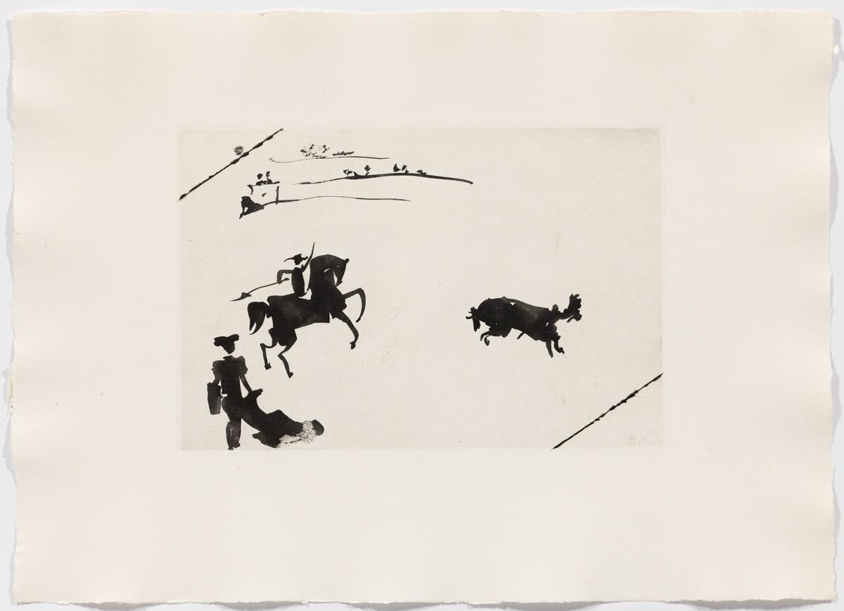 "Citando al toro con el rejón"