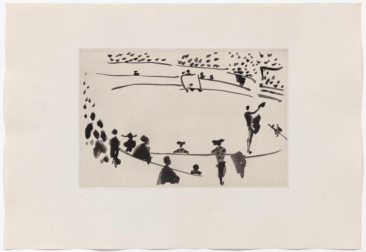 "El matador brinda la muerte del toro"