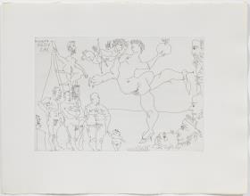 Escena circense amb Venus i la poma d'or, i un amoret