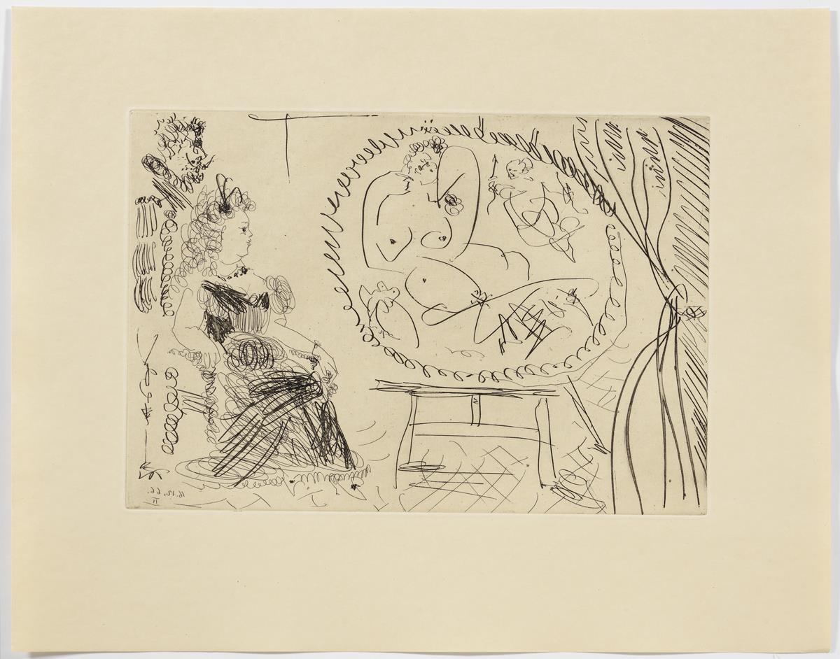 Parella de diletants mirant un quadre