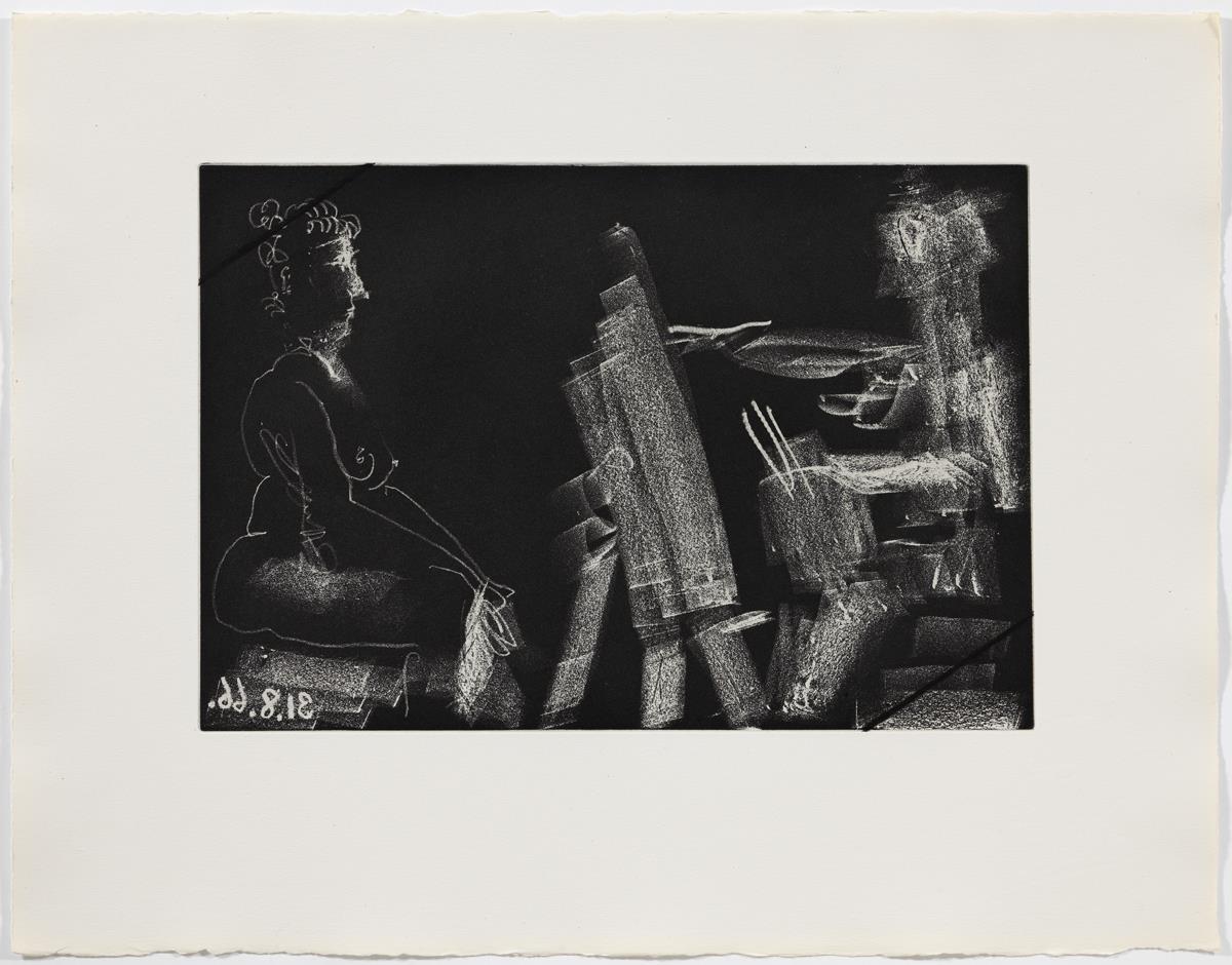 Pintor i model amb monyo