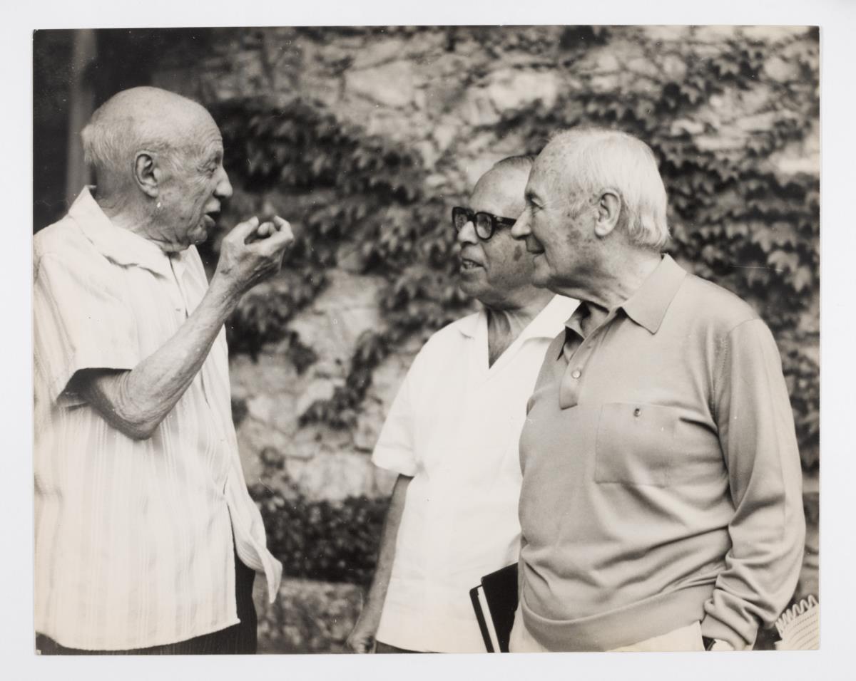 Pablo Picasso, Josep Lluís Sert and Joan Miró at Notre-Dame-de-Vie