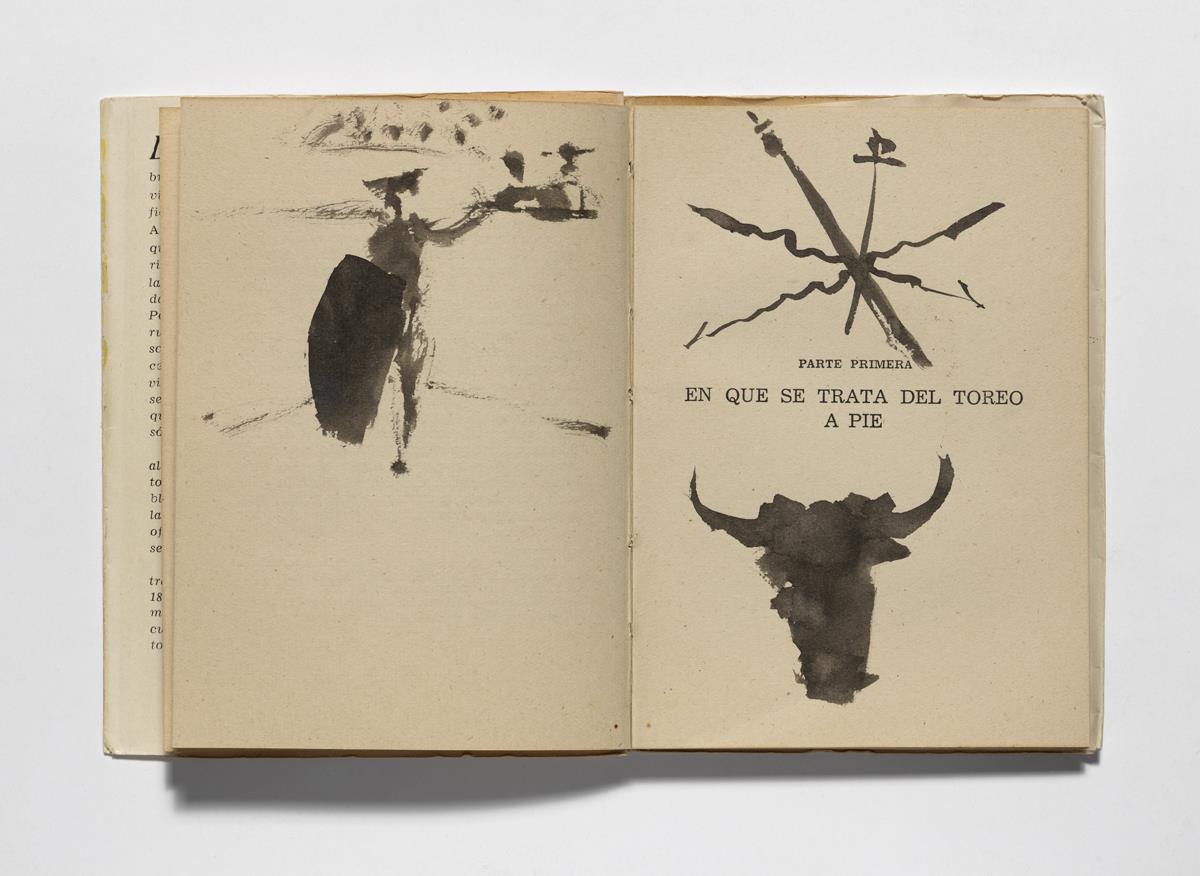 Bullfighter Saluting the Audience, Head of Bull and Bullfighting Coat of Arms