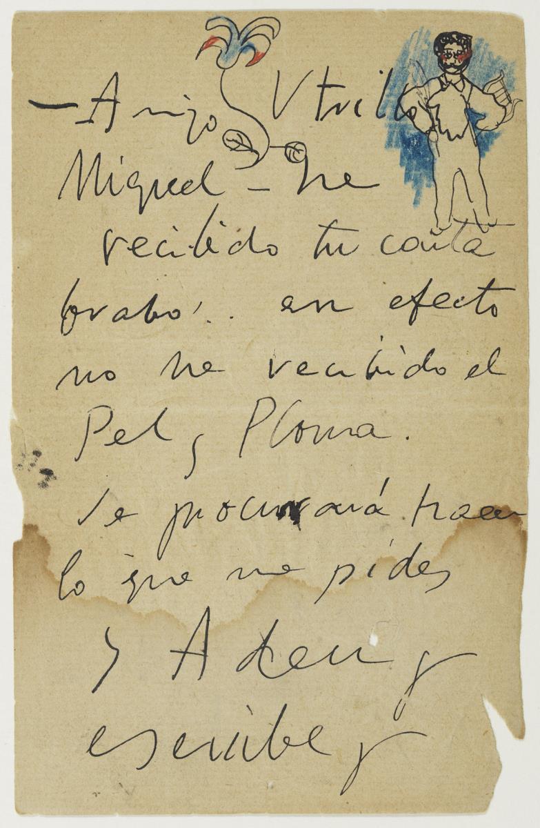 Carta de Pablo Picasso a Miquel Utrillo