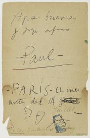 Carta de Pablo Picasso a Miquel Utrillo