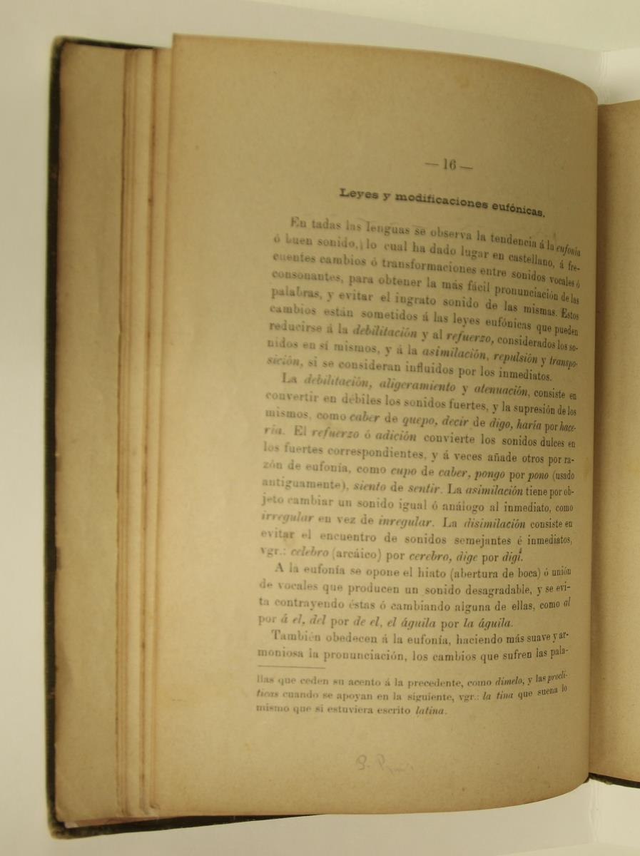 "Elementos de gramática castellana", pàg. 16