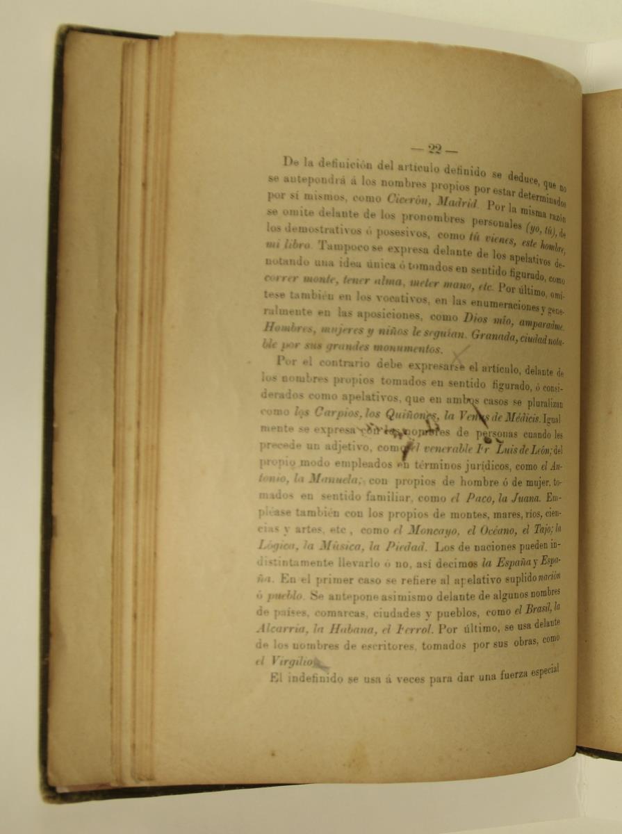 "Elementos de gramática castellana", pàg. 22