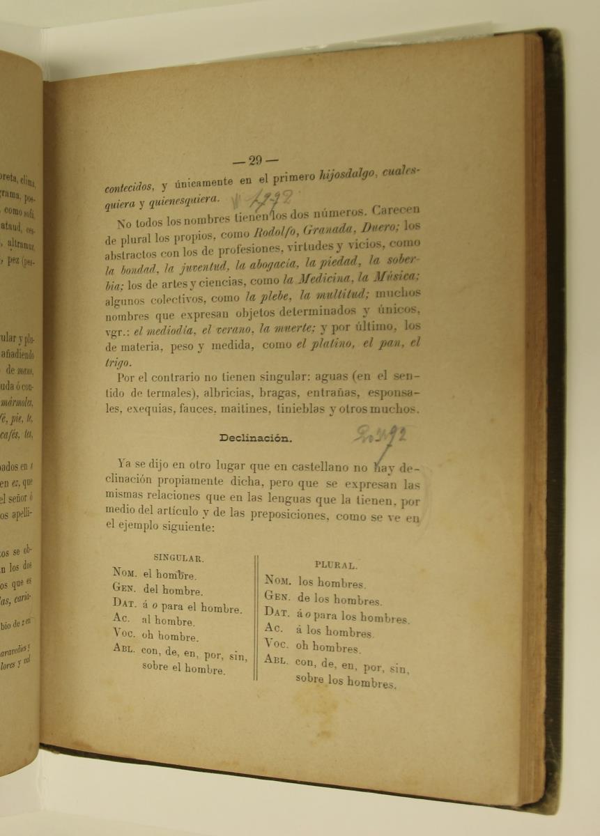 "Elementos de gramática castellana", pàg. 29