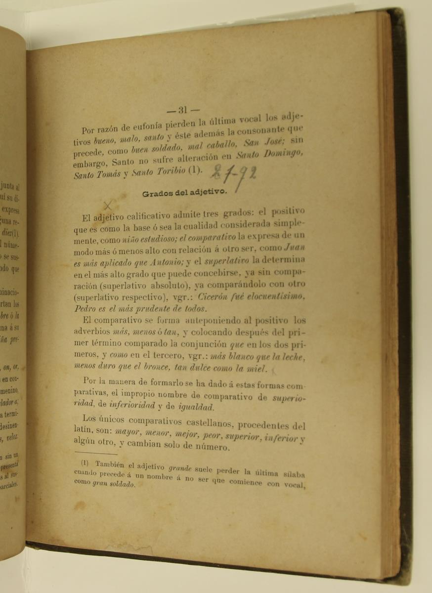 "Elementos de gramática castellana", pàg. 31