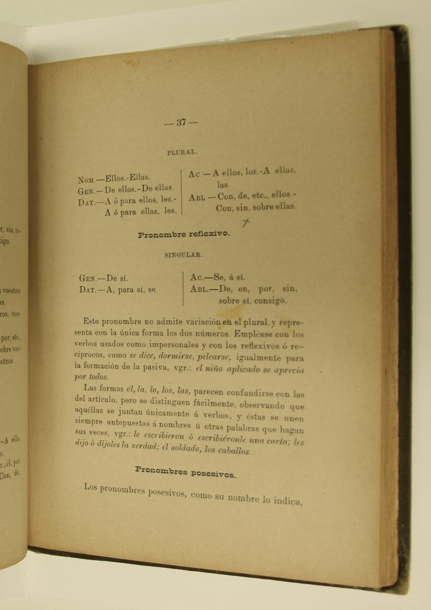 "Elementos de gramática castellana", pàg. 37