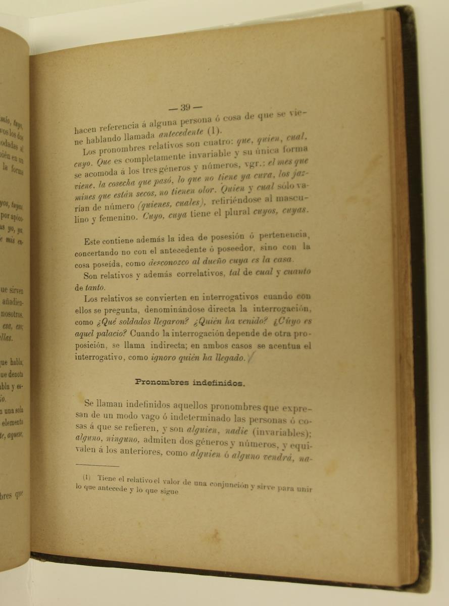 "Elementos de gramática castellana", pàg. 39