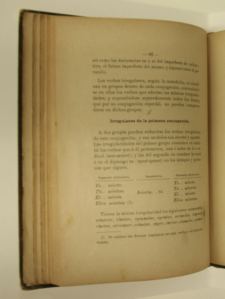 "Elementos de gramática castellana", pàg. 66