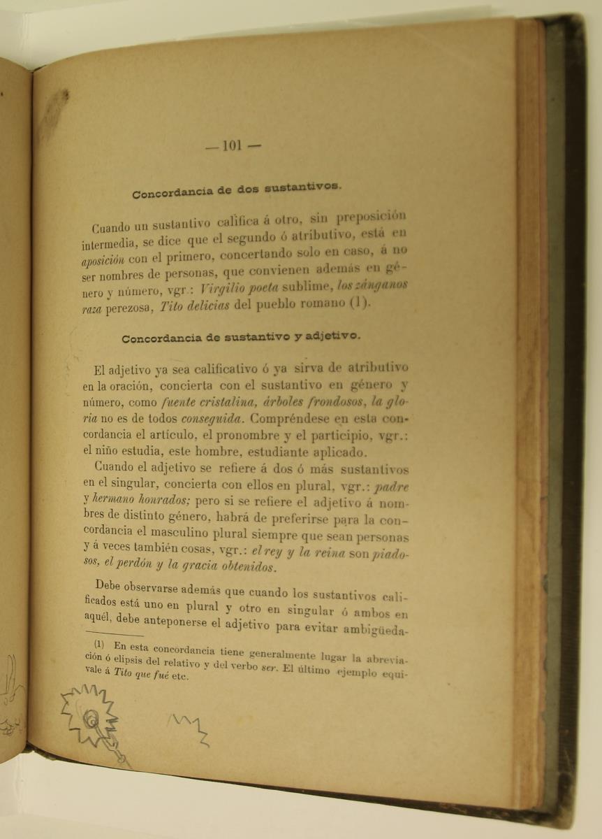 "Elementos de gramática castellana", pàg. 101