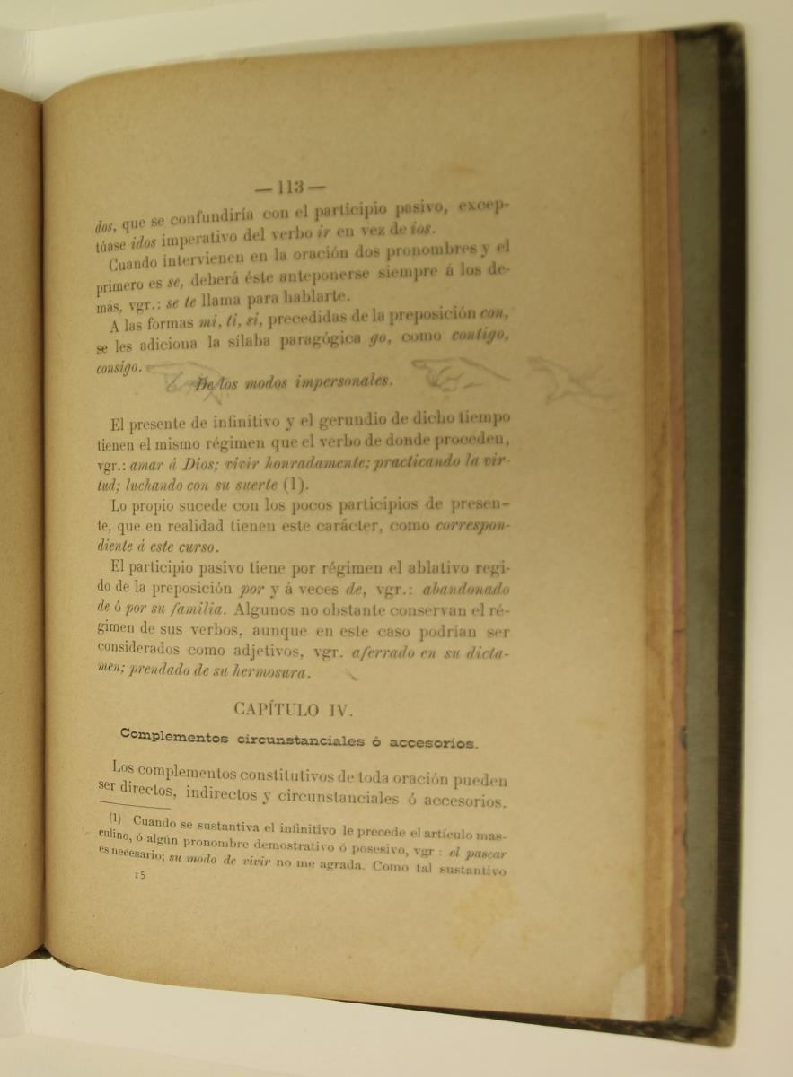 "Elementos de gramática castellana", pàg. 113